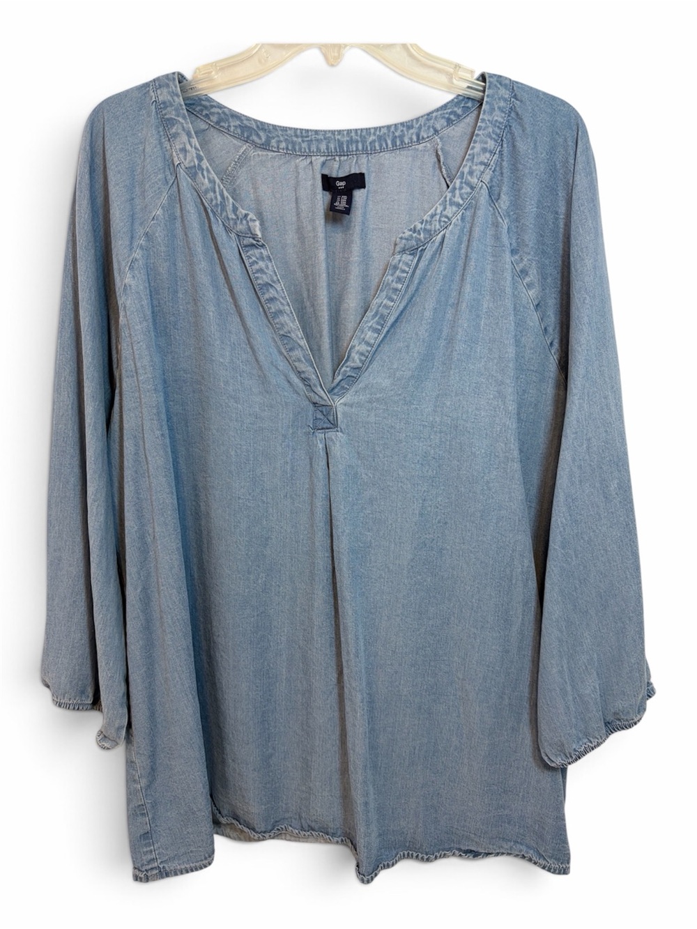 GAP Light Blue V-Neck Denim Tunic Top Women’s Size XXL